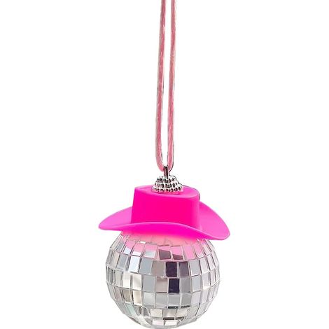 Chapeau de cowboy disco suspendu pour voiture, décoration rétro et amusante pour rétroviseur intérieur (1/4)