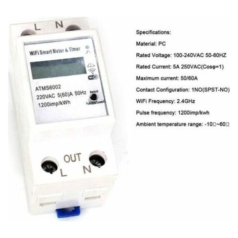 WiFi Compteur électrique intelligent Compteur d'énergie intelligent minuteur téléphone mobile APP Télécommande (1/4)