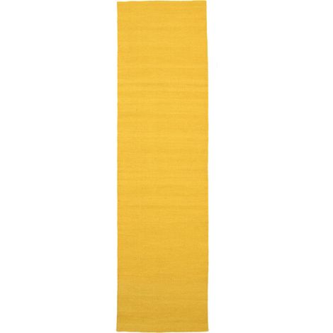 Kilim moderne Tapis Fancy - Tapis en laine - 300x80cm, Rectangular - 100% Laine vierge - Tissé main - Or (1/4)