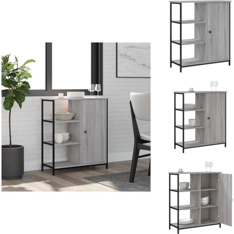 Sideboard Grau Sonoma 70x30x80 cm Holzwerkstoff - Schreibtisch - Wohnzimmermöbel - Sideboard - Regal - Grau (1/5)
