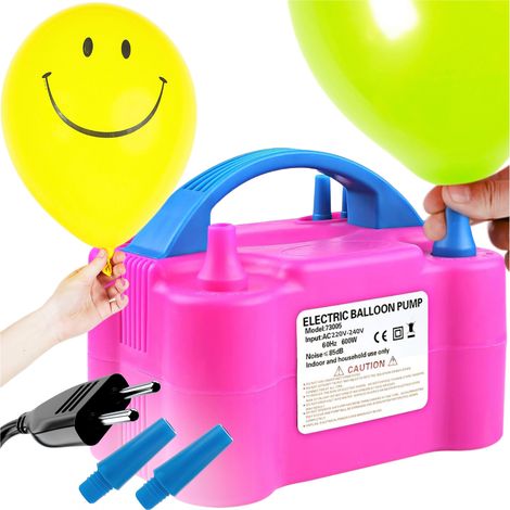 Pompa potente per gonfiare e soffiare palloncini, elettrica, 2 ugelli, veloce (1/5)