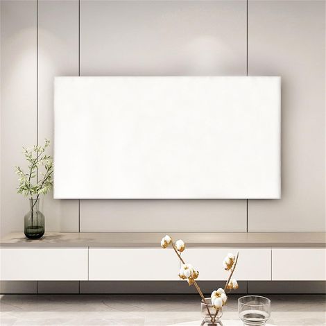 TV Cover, Solid Color Protective TV Cover, Elastic TV Screen Protector, Breathable Dustproof TV Cover (40-45 inch, White) (1/5)