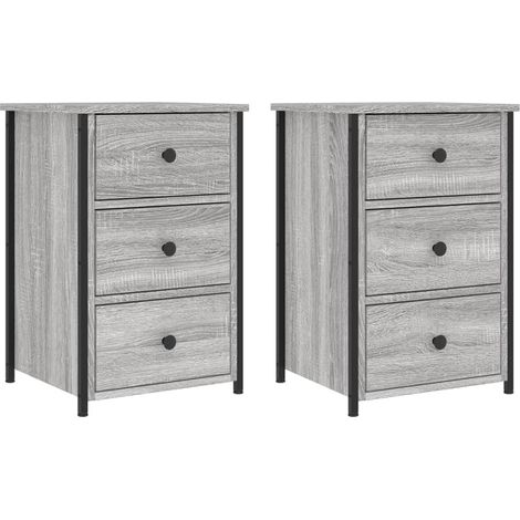 Maison Exclusive - Nachttische 2 Stk. Grau Sonoma 40x36x60 cm Hol