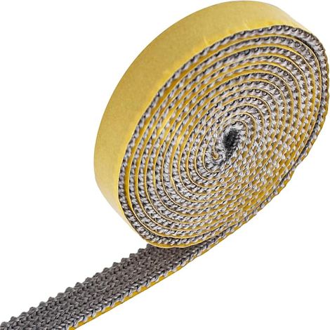 Fireplace Gasket, Sealing Strip for Stove, Wood Stove Gasket, Seal Insert Fireplace, Flat Glass Seal for Wood Stove, (3 mm x 10 mm x 2 m) (1/5)