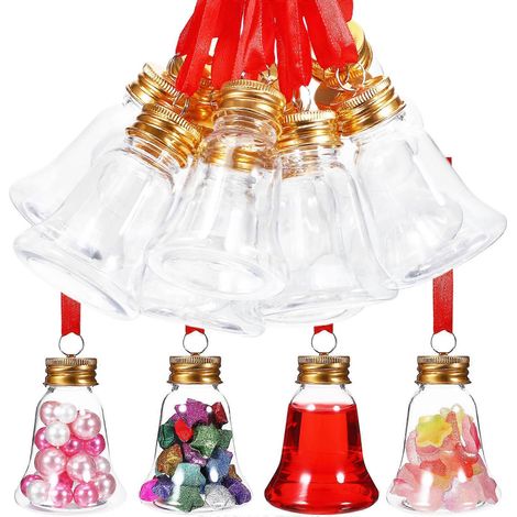 Boules de Noël transparentes en plastique, compatibles avec la décoration de sapin de Noël, lot de 12 (1/5)
