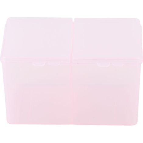 Boîte de Rangement Transparente pour Disques de Coton, 2 Cases, Sans Odeur, Rose - Bureau Maison École (1/5)