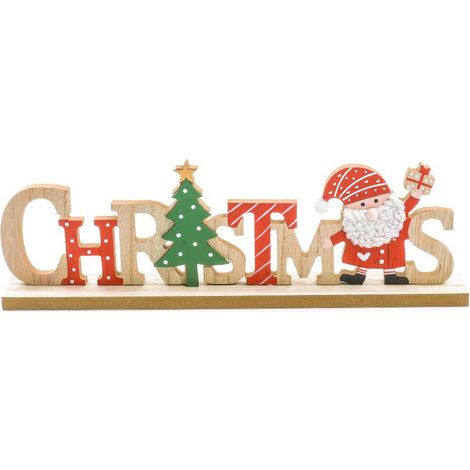 Scritta decorativa "Christmas" in legno da appoggio per decorazione natalizia -Modello 1