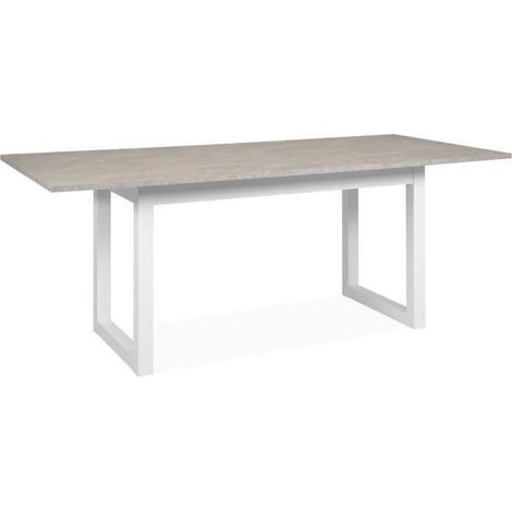 Table extensible Houston 160-200 x 90 cm – Plateau effet travertin – 1 extension de 40 cm incluse – 10 couverts (1/5)