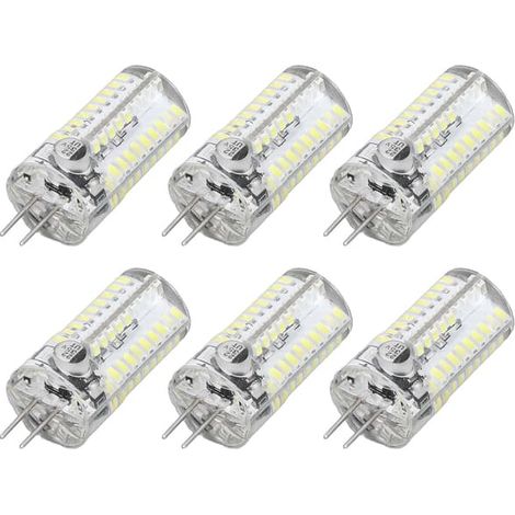 Lot de 6 ampoules LED G4 à culot bipolaire, 5 W, type « maïs LED », pour éclairage extérieur et intérieur, blanc pur 6000-6500 K (1/5)