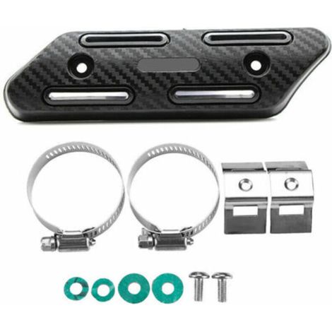 Protección térmica para escape de moto, universal y antiquemaduras, para moto CRF, color negro. (1/5)