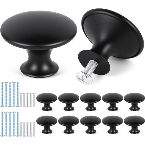 Lot de 10 Bouton, Acier inoxydable, Design champignon, Alliage de zinc, Pour armoire commode