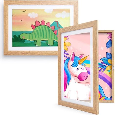 Cadres pour dessins d'enfants (Lot de 2) — Format A4, Idéal pour la décoration intérieure, Œuvres non incluses (1/5)