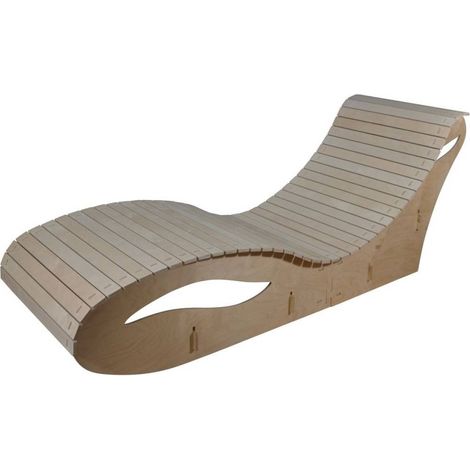 Levigne – Transat en contreplaqué pour intérieur et extérieur – Finition lasure recommandée – Hivernage simple – Conçu pour position allongée confortable