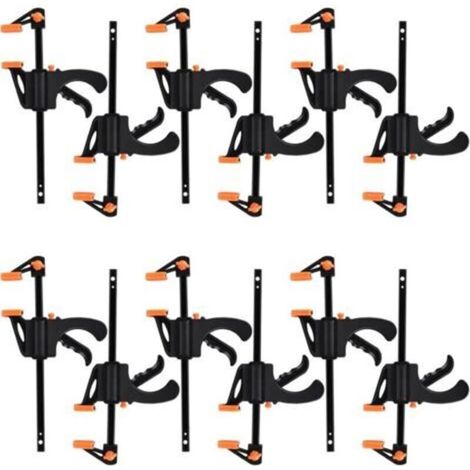 10 Pièces Serres-joints à Une Main,Pince de Table à cliquet, Pince de serrage à Dégagement Rapide Rapide à Cliquet à Libération, Clamp Barre de Fixation pour Bois, Collier Serrage Plastique