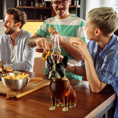 Carafe à Vin - Bouteille Alcool Décanter Chien Whisky (1/4)