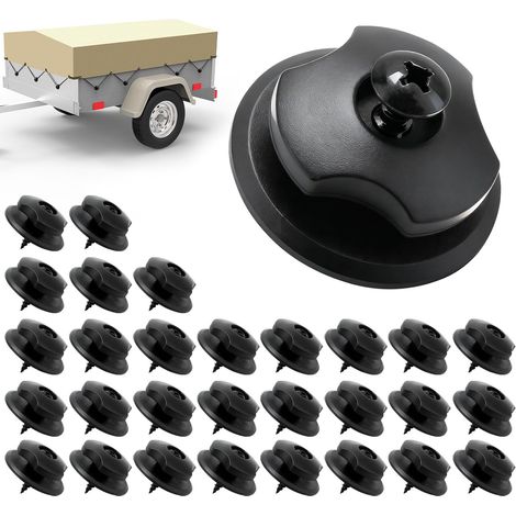 30 Pièces Crochet Ridelle de Bâche Ronds,Crochet Bache Remorque,Boutons Ronds Crochets de Fixation Camion,Crochets en Plastique pour Bâche De Remorque,Boutons Attache Remorques pour Filets,Tente,BâChe (1/5)
