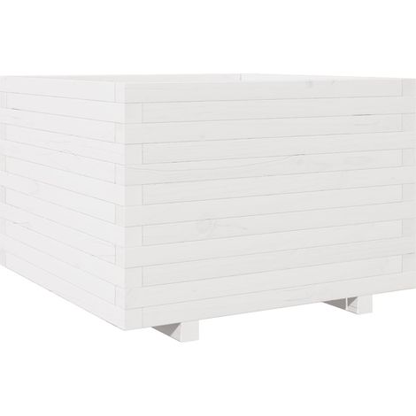 Maison Exclusive - Jardinière blanc 70x70x49,5 cm bois de pin massif