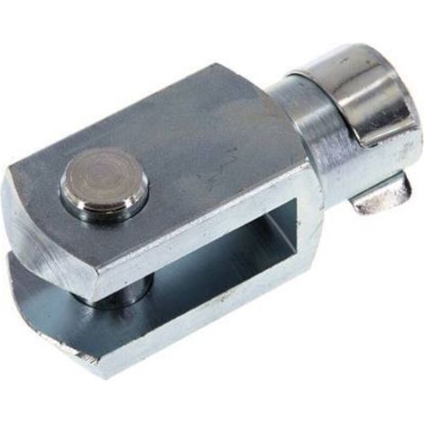 Chape femelle avec axe M6 x 12mm en acier zingué DIN 8140 71752 pièce de fixation pour vérin Tête Embout Fourche Universel Véhicule Goupille Sécurité Clip Mâchoire (1/4)