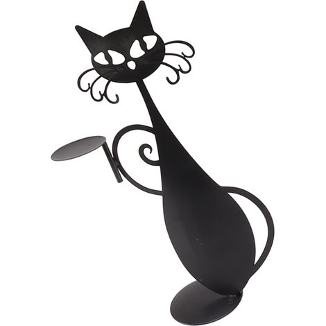 Bougeoir décoratif en forme de chat, résistant et durable, idéal pour la décoration intérieure, les mariages et les dîners. (1/5)