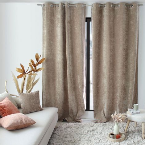 Rideau occultant thermique en velours 100% polyester – Dimensions 140x260cm – Finition œillets renforcés – Pour isolation thermique – Enjoy Home (1/4)