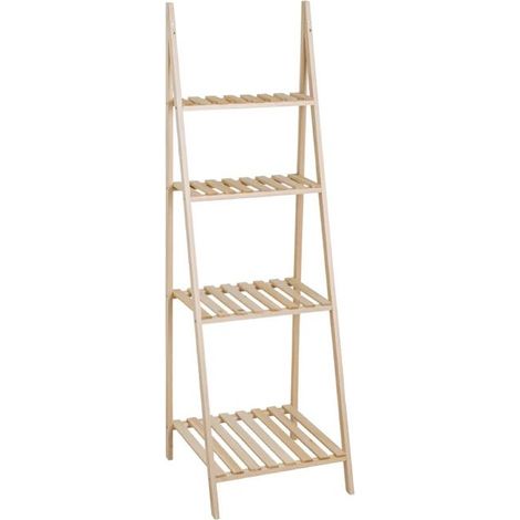 Étagère - JUANIO - Étagère 4 niveaux (pyramide) - Sapin - Naturel - 42x43x134 cm (1/4)