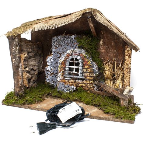Capanna per Presepe con Luci 42x19 cm 87382 (1/5)