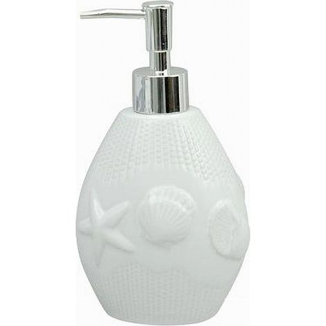 Cleafe - Dispenser Porta Sapone Liquido Arredo Bagno Bianca Decorata Stile Marino 79281 - (1/3)