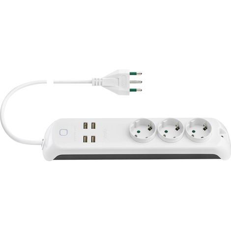 VIMAR - 00447.CC.B Presa mult. 16A 3schuko+4USB+int. + WiFi