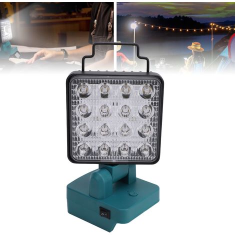 Tragbare LED-Lampe mit USB/TYPE-C 5V2A Ausgang, kompatibel mit den Makita Modellen BL1830, BL1850, BL1840, BL1845, BL1815, BL1820, BL1860B und 18V Batterie. (1/5)