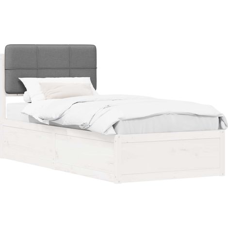Estructura de Cama con Cabecera Tapizada Gris Claro vidaXL (1/5)