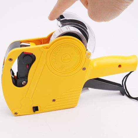 MX-5500EOS Etiqueteuse de prix à 8 chiffres, étiqueteuse de fixation de prix avec rouleaux d'étiquettes et rouleaux encreurs pour bureaux, magasins et épiceries - Jaune (1/2)