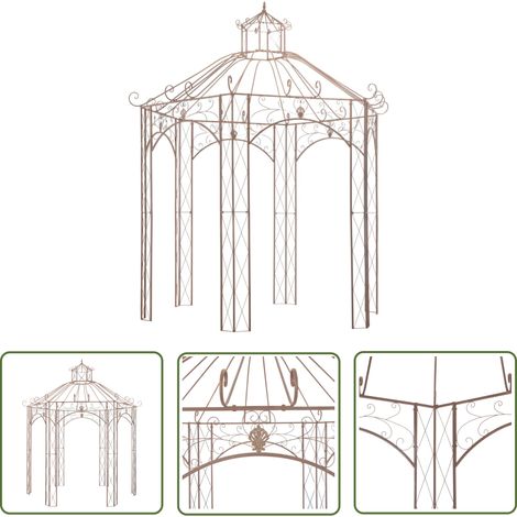 Pavillon de jardin Marron antique 3 m Fer vidaXL