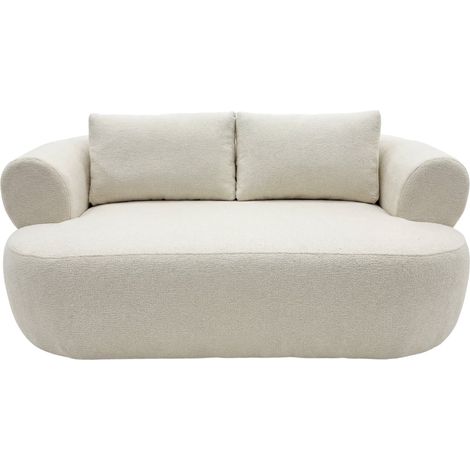 ELLY - Canapé droit tissu chenille 2 places Beige (1/5)