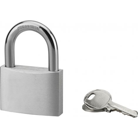 Cadenas à clé Alu, chantier, 60mm, anse acier cémenté nickelé, 3 clés - SP