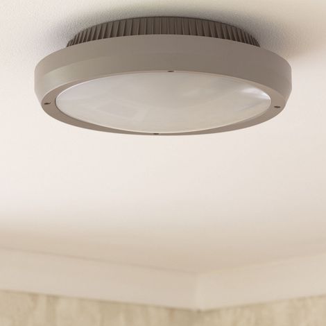 Plafoniera Circolare per Esterno Ø300 mm IP65 Curio Grigio Grigio