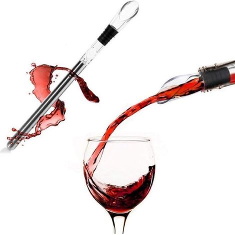 Enfriadores de vino, Palo enfriador de vino, Vara enfriadora de vino, Vertedor de vino, Enfriador de vino, Varilla de acero inoxidable, Aireador (1/5)