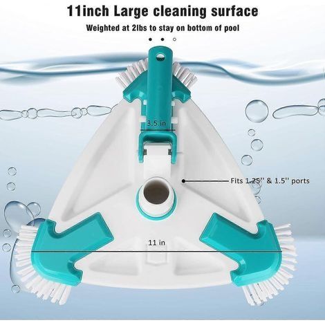 Tête de brosse triangulaire pour nettoyeur de piscine - Nettoyage sans effort des carreaux muraux et du sol (1/5)