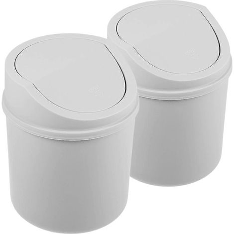 Lot de 2 mini poubelles de bureau à couvercle basculant (1/5)