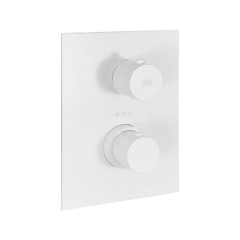 Miscelatore termostatico doccia ad incasso bianco opaco, piastra 150x200 mm Paffoni serie Light LIQ518BO/M  Ottone - Bianco Opaco