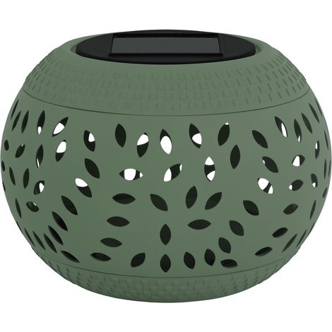 Lampe solaire jardin boule ajourée verte LED IP44 Herbi