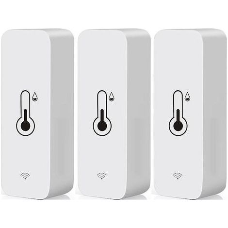 WiFi-Hygrometer Smart Thermometer, Mini Digitaler Innenraum-Temperatur- und Feuchtigkeitsmesser, Feuchtigkeitsmesser bei Raumtemperatur für Keller und Gewächshaus, kompatibel mit Alexa & Google Home