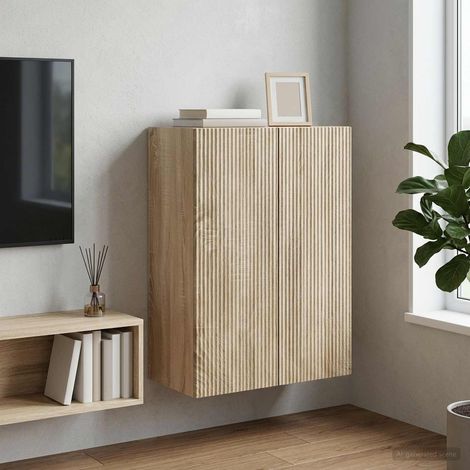 vidaXL Mobiletto a muro Rovere Sonoma 66 x 34,5 x 90 cm