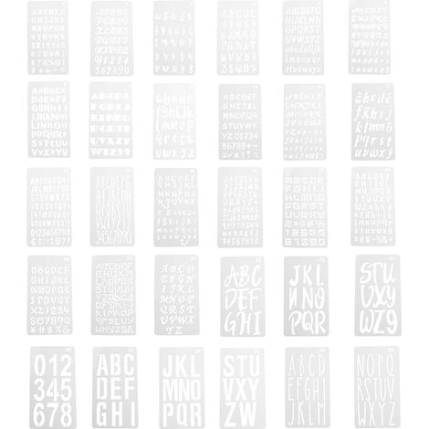 30 Pochoirs Alphabet pour Enfants, Pochoirs de Peinture Lettres de l'Alphabet, Accessoires DIY, Lettrage Normographe (1/5)