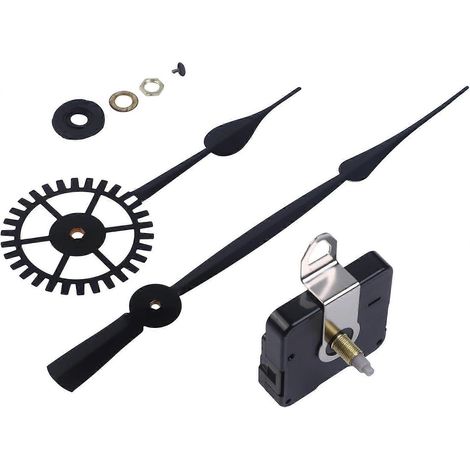 Mécanisme de mouvement d'horloge à quartz silencieux avec kit de réparation pour horloge murale à couple élevé, compatible avec les panneaux de 5 à 8 mm, axe de 56 x 56 x 16 mm et de 18 mm de diamètre (1/5)