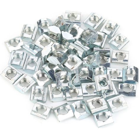 Dado a T in acciaio al carbonio, 50 pezzi, per accessori in profilati di alluminio serie M6 105 (1/4)