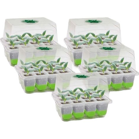 Bandeja de germinación, control de humedad ajustable, materiales duraderos, 5 unidades. (1/2)
