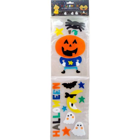 Adesivi in ​​gel di silicone a forma di zucca di Halloween per finestre e specchi