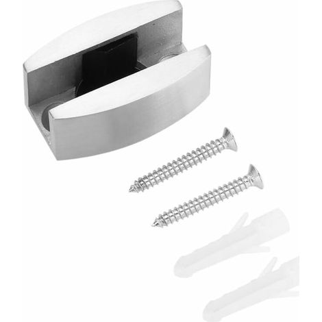 Guide Porte Coulissante en Verre, Guide Inférieur de Porte de Douche en Acier Inoxyda 304, Guide De Sol Porte Coulissante en Verre sans Cadre, Pince de Mur de Douche en Verre (1/5)