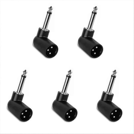 Lot de 5 adaptateurs pour système de microphone sans fil 3 broches, prise mâle 6,35 mm, adaptateur pour système de guitare électrique (1/5)