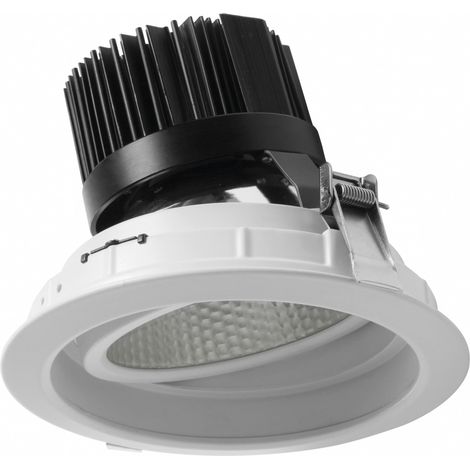 Empotrable techo tilt ZIGOR LED COB 41W 3400lm CRI80 3000K 40º Blanco